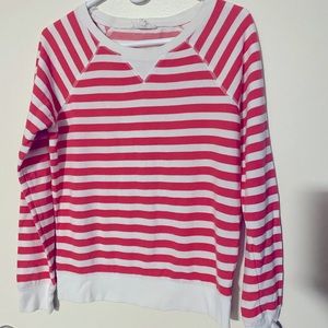 Forever 21 Striped White and Salmon Sweater